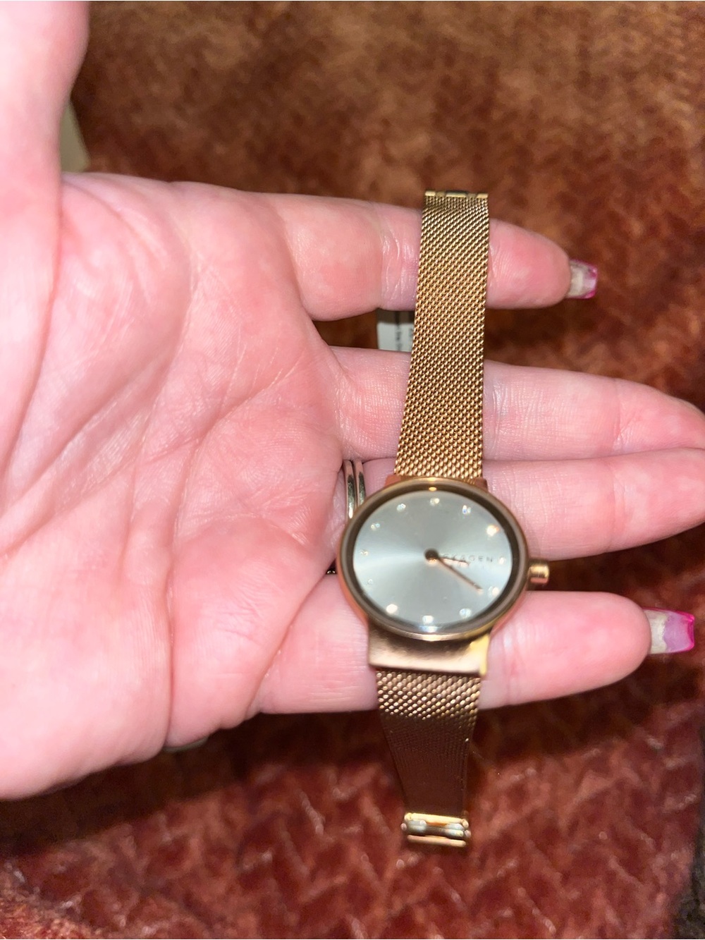 Skagen Rose Gold gem Bracelet Watch.